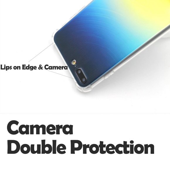 NEW iPhone 7/8 Plus Case Clear TPU Shockproof Slim Sunset FREE Screen Protector - Picture 3 of 5